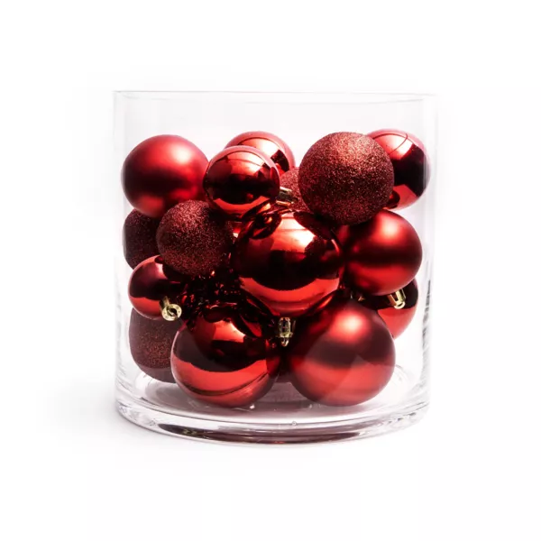 Lot de 30 boules de No�l assorties New Alpine Rouge