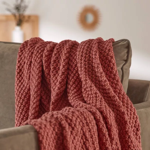 Plaid tricot (125 x 150 cm) Tessa Terracotta