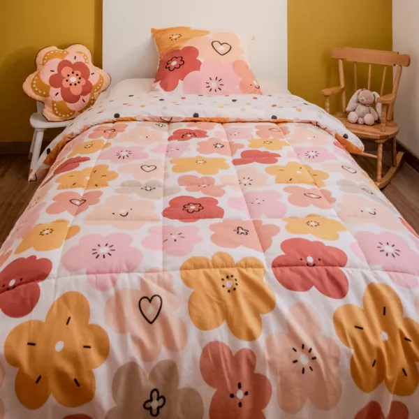 B�rnedyne i bomuld med print (140 x 200 cm) Barbotine Multifarvet