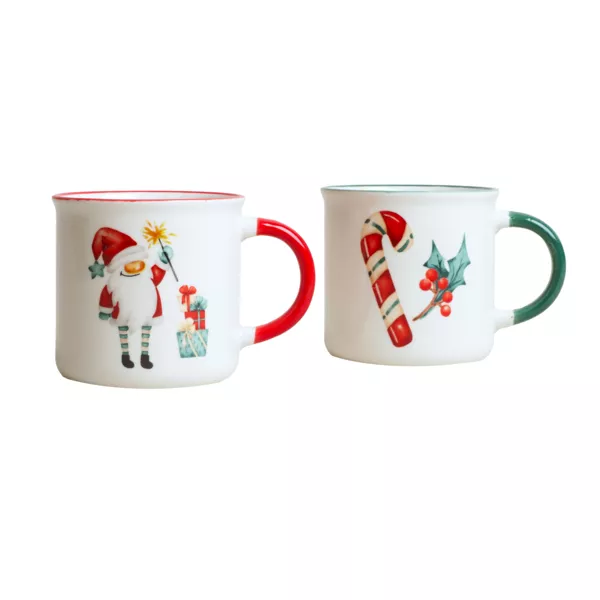 Set von 2 Weihnachtsbechern Weihnachtsfreude Mehrfarbig