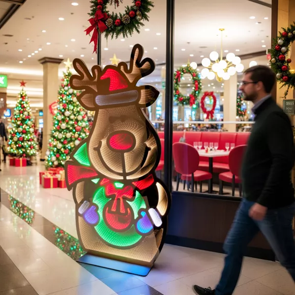 Renna di Natale luminoso Gigante 1257 LED (H180 cm) Infinity Multicolore