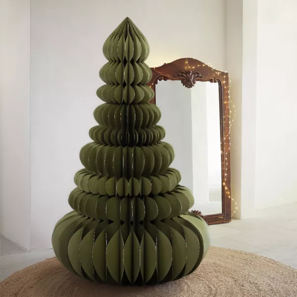 Albero di Natale Gigante da tavolo carta (H160 cm) Chiusura Magnetica Verde rosmarino