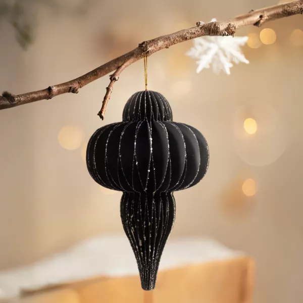 Juleoph�ng i papir (H20 cm) med magnetisk lukning Sort
