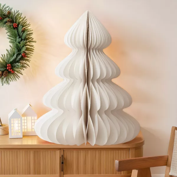 Papirjuletr� til placering (H90 cm) Magnetisk Lukning Hvid