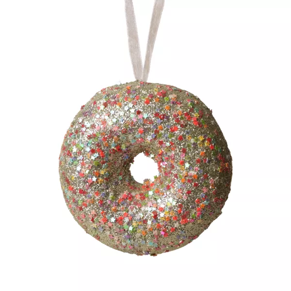 Donut di Natale da appendere (D9 cm) Golosit� Verde glitterato