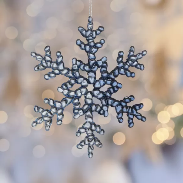 Fiocco di Natale da appendere (H15 cm) Ghiacciato Trasparente bluastro