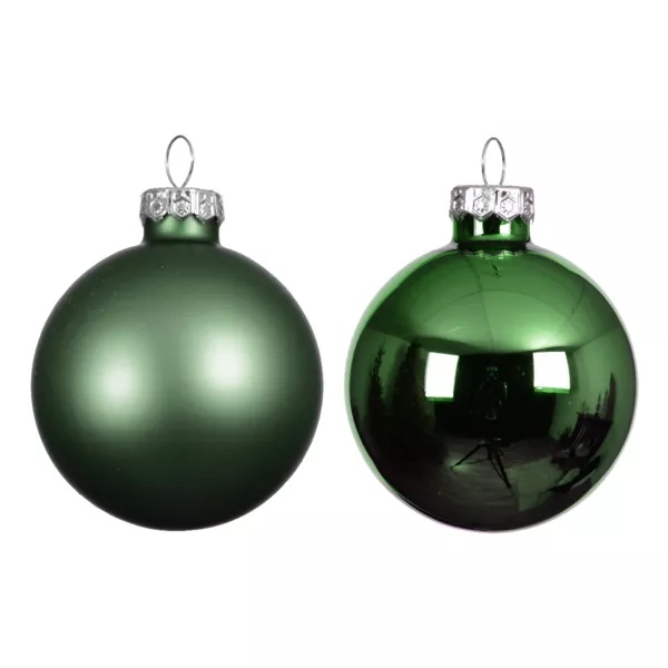 Lot de 4 boules de No�l en verre (D100 mm) Bor�al Vert sapin