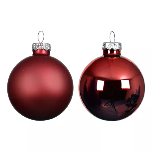 Set di 6 palline di Natale in vetro (D80 mm) Boreale Bordeaux