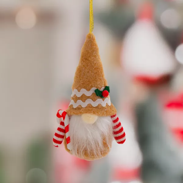 Weihnachtsanh�nger (H14 cm) Naschhafter Wichtel Hellbraun