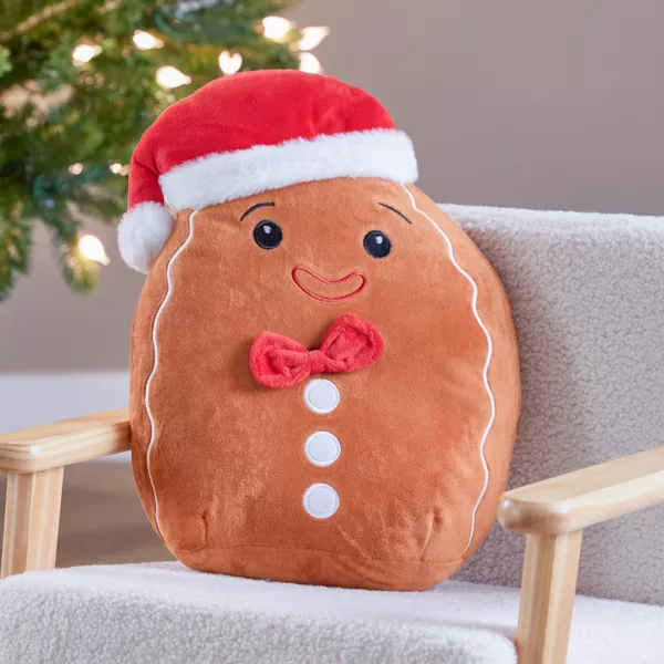 Peluche (H35 cm) Pan di zenzero allegro Marrone e rosso