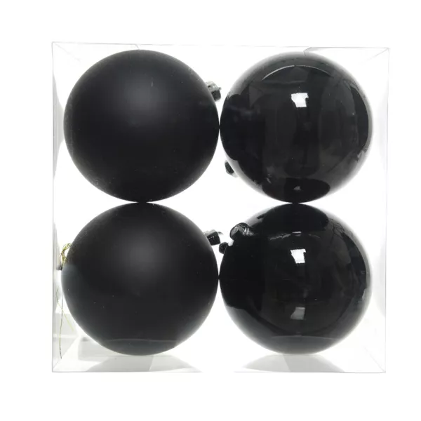 Set van 4 kerstballen (D100 mm) Aravis Zwart