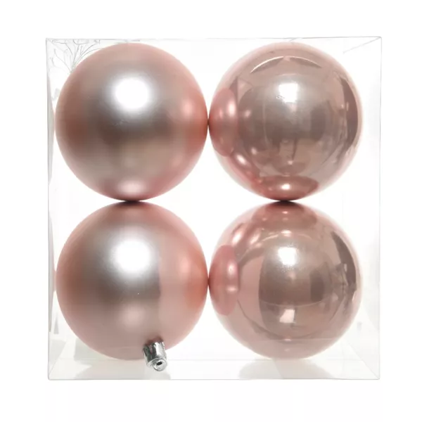Set di 4 palline di Natale (D100 mm) Aravis Rosa cipria