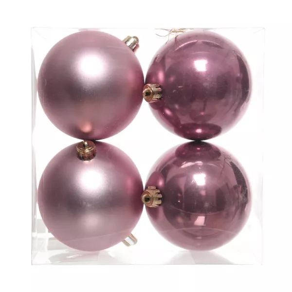 Set di 4 palline di Natale (D100 mm) Aravis Rosa antico