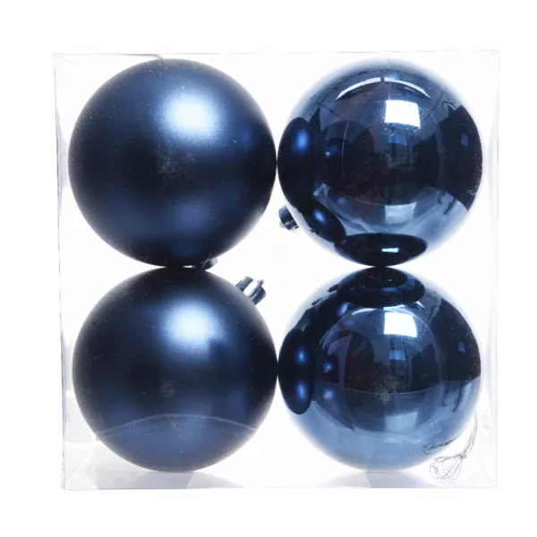 Set von 4 Weihnachtskugeln (D100 mm) Aravis Nachtblau