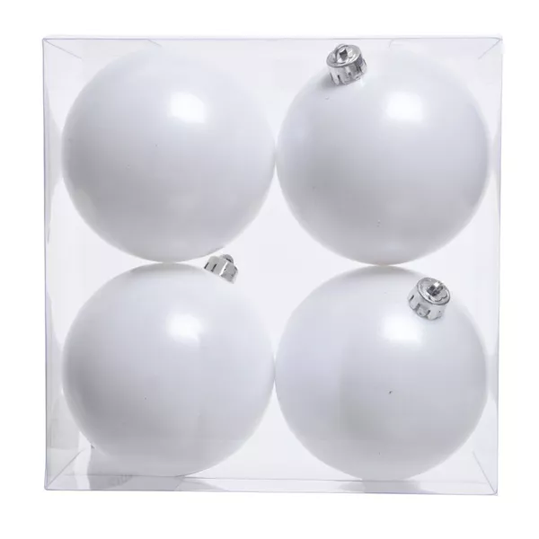 Set di 4 palline di Natale (D100 mm) Aravis Bianco
