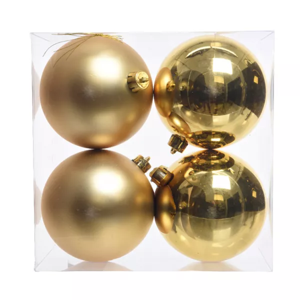 Set di 4 palline di Natale (D100 mm) Aravis Oro