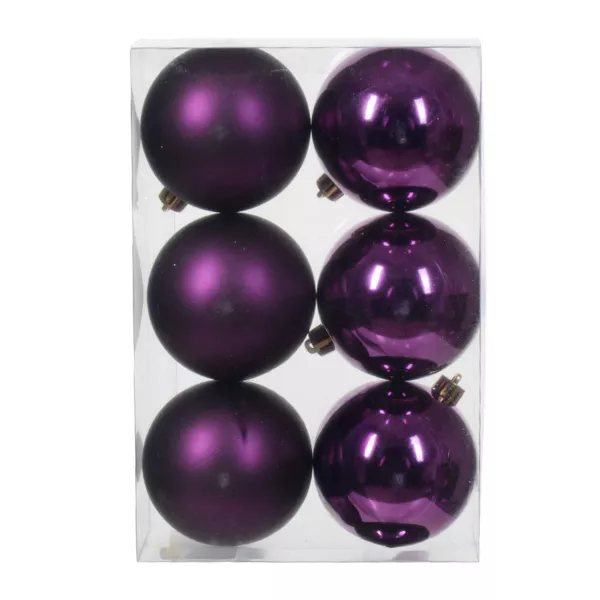 Set van 6 kerstballen (D80 mm) Aravis Vijg