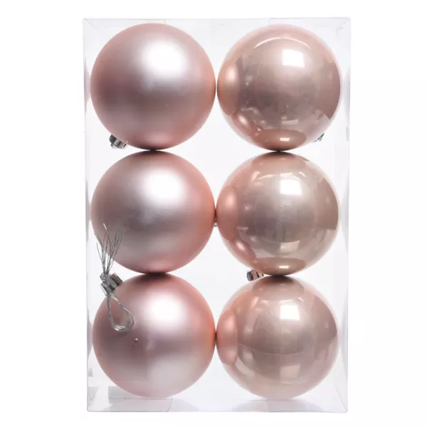 Set di 6 palline di Natale (D80 mm) Aravis Rosa cipria
