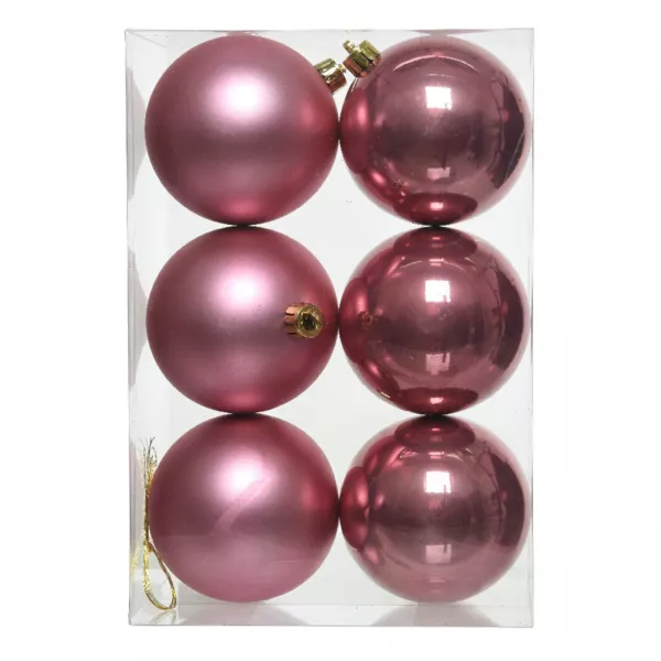 Set di 6 palline di Natale (D80 mm) Aravis Rosa antico