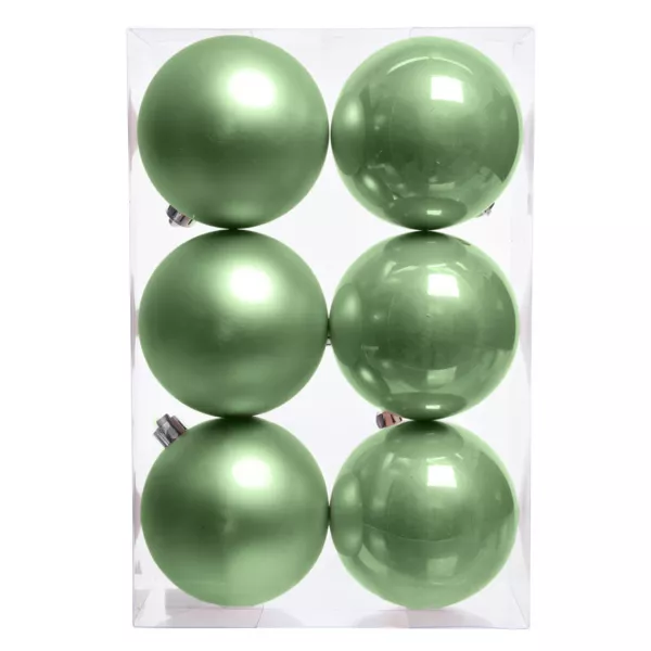 Lote de 6 bolas de Navidad (D80 mm) Aravis Verde matcha