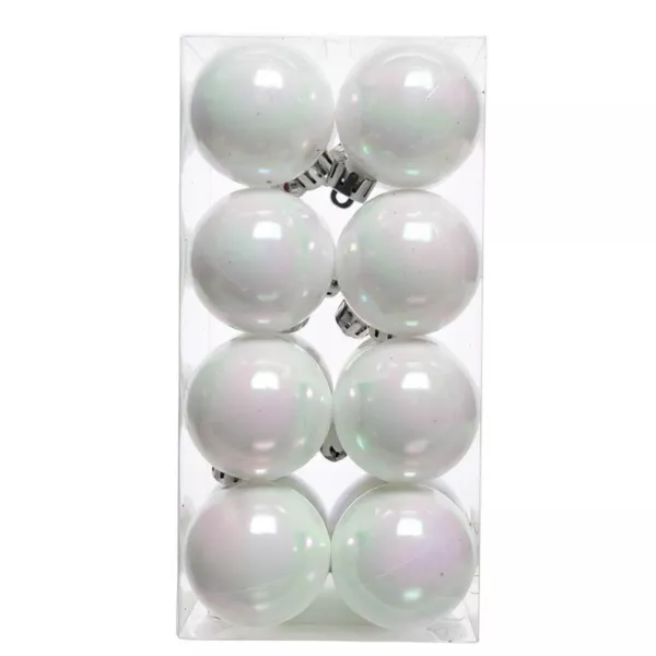 Lot de 16 boules de No�l (D40 mm) Aravis Blanc iris�