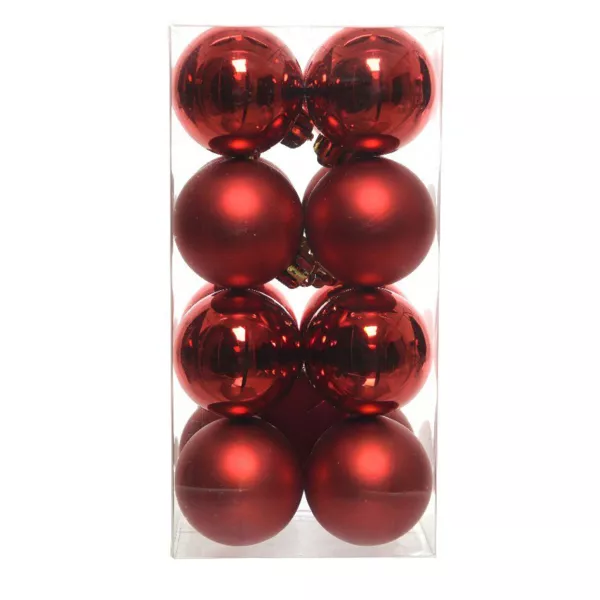Set von 16 Weihnachtskugeln (D40 mm) Aravis Rot