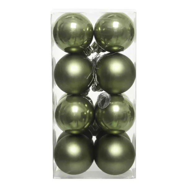 Lot de 16 boules de No�l (D40 mm) Aravis Vert romarin