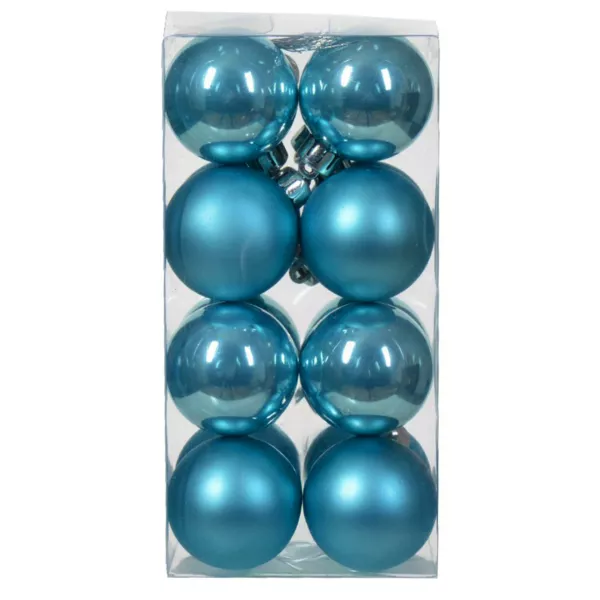 Lot de 16 boules de No�l (D40 mm) Aravis Bleu p�tillant