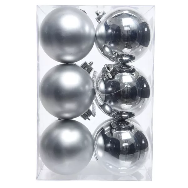 Set von 12 Weihnachtskugeln (D60 mm) Aravis Silber