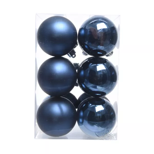 Lot de 12 boules de No�l (D60 mm) Aravis Bleu nuit