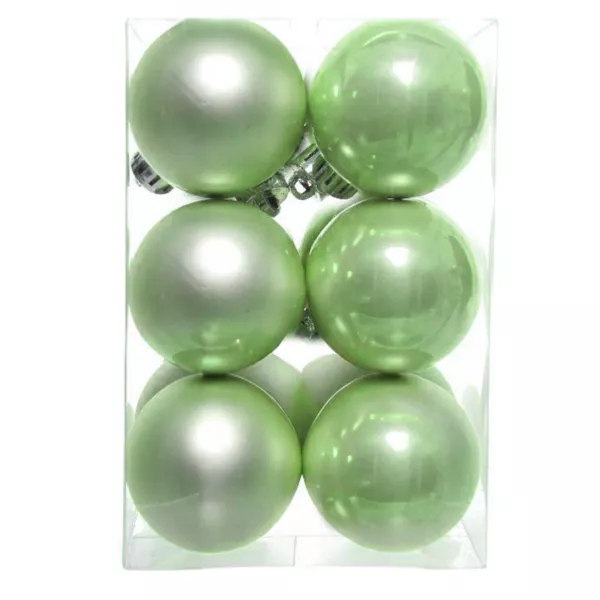 Set von 12 Weihnachtskugeln (D60 mm) Aravis Matcha-Grün