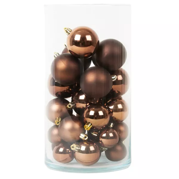 Lote de 30 bolas de Navidad (D60 mm) Aravis Caf� Marr�n