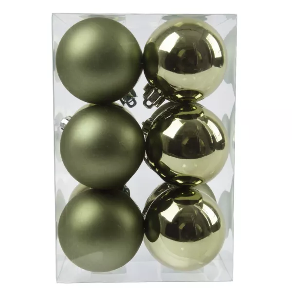 Set von 12 Weihnachtskugeln (D60 mm) Aravis Rosmaringrün