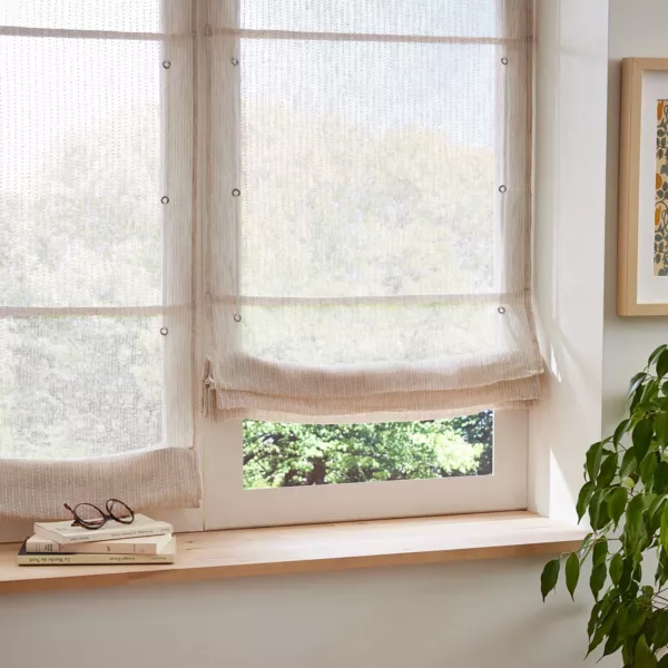 Vouwgordijn met gordijnroede (45 x 180 cm) Arthur Beige