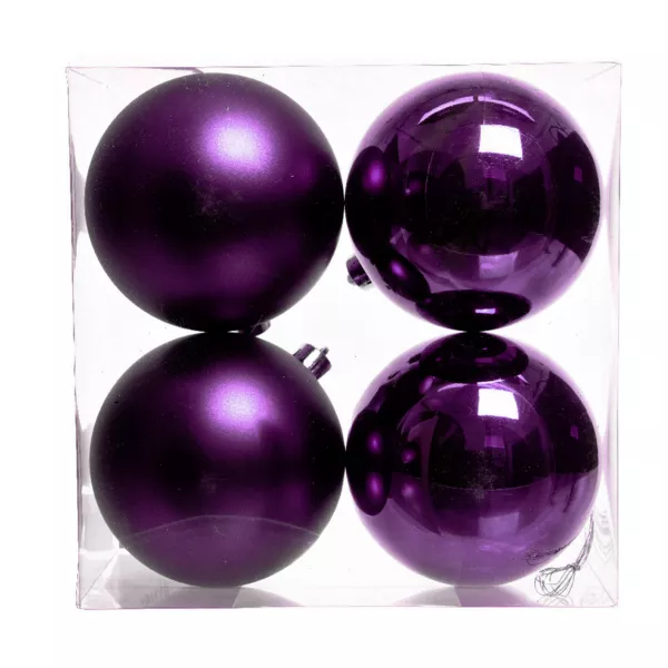 Set di 4 palline di Natale unite (D100 mm) Aravis Fico