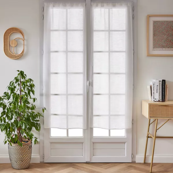 Paar Vorh�nge mit Schlaufen, Leinenoptik (60 x 160 cm) Luca Wei�