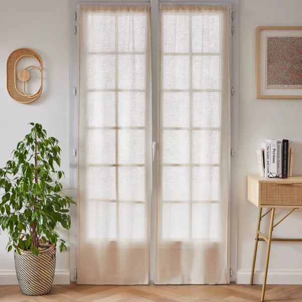 Paar Vorh�nge mit Schlaufen, Leinenoptik (70 x 200 cm) Luca Beige