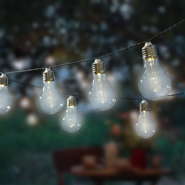 Luminaria solare a 10 LED (4,5 m) Guinguette lampeggiante Bianco caldo