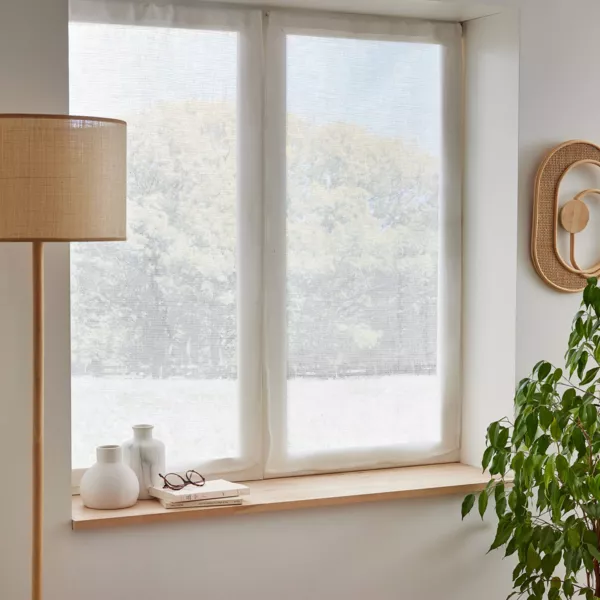 Paar Vorh�nge mit Schlaufen, Leinenoptik (60 x 120 cm) Luca Wei�