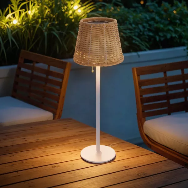 Solar-LED-Au�entischlampe (H38 cm) Marylebone Naturfarben