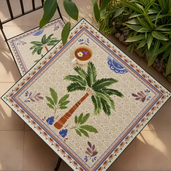 Tavolo bistro quadrato pieghevole in mosaico (58 x 58 cm) Havana Marrone