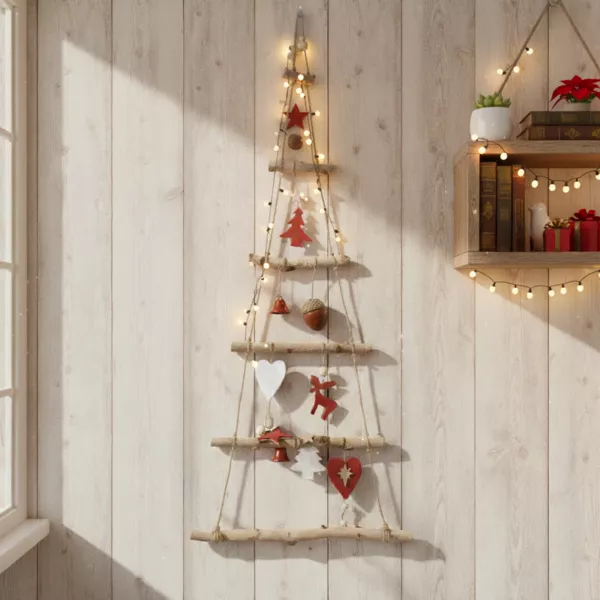 Kerstboom van hout Reus hangdecoratie naturelkleur