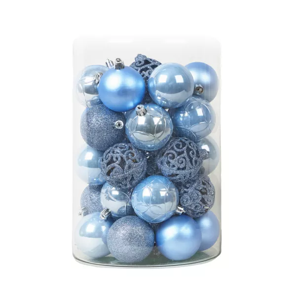 Set von 35 Weihnachtskugeln (D60 mm) Aravis Himmelblau
