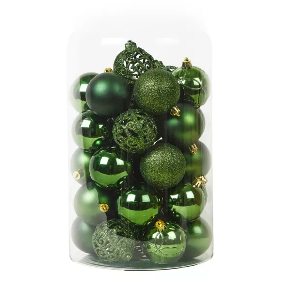Set van 35 kerstballen (D60 mm) Aravis mix Spar Groen
