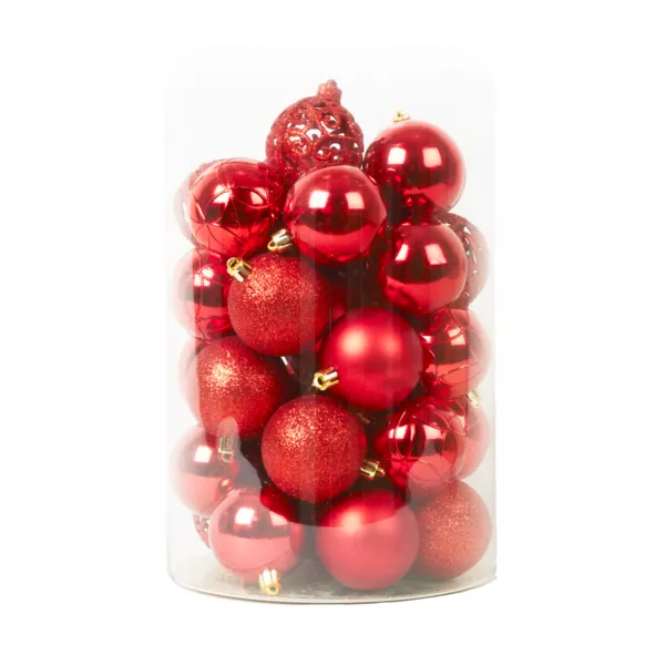 Lot de 35 boules de No�l (D60 mm) Aravis mix Rouge