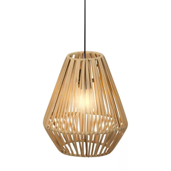 Suspension lumineuse de jardin � piles 15 LED (H27 cm) Messya Naturel