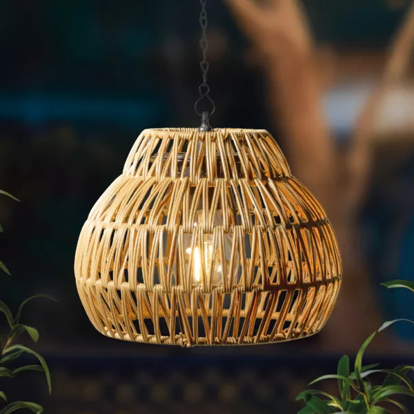 Solar-LED-Gartenh�ngeleuchte (H28 cm) Kolparina Naturfarben