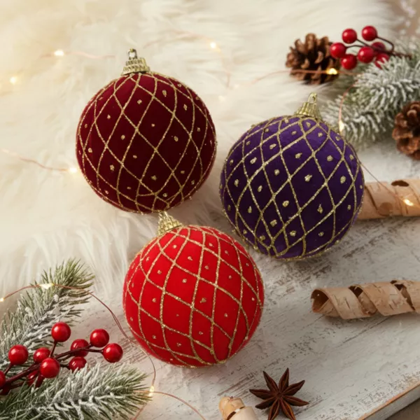 Set von 12 Weihnachtskugeln (D80 mm) Palais Royal Mehrfarbig