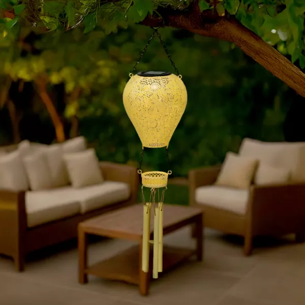 Suspension de jardin solaire LED (H56 cm) Montgolfi�re Vert