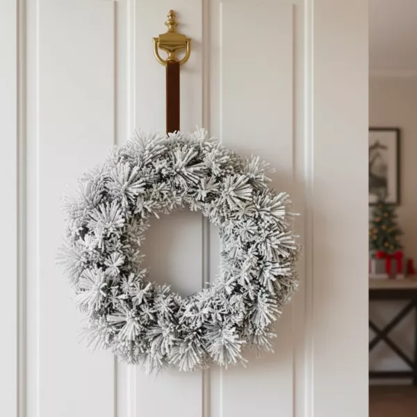 Corona di Natale (D50 cm) Edmonton Verde innevato